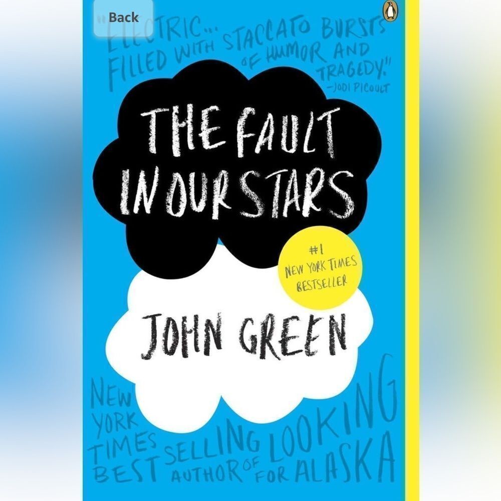 “The Fault in our Stars” a paperback novel by John Green